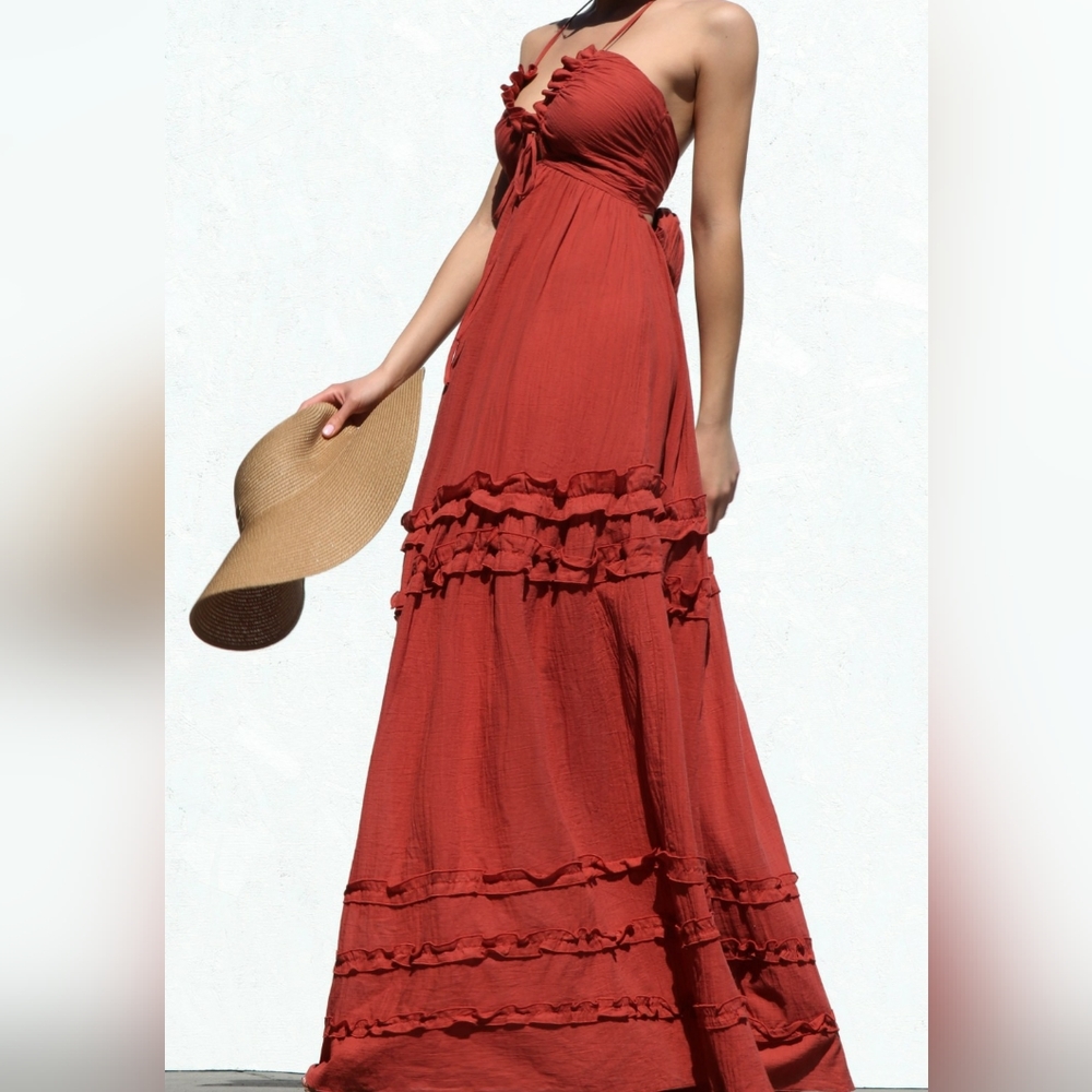 New with the tag V neck woven maxi dress
